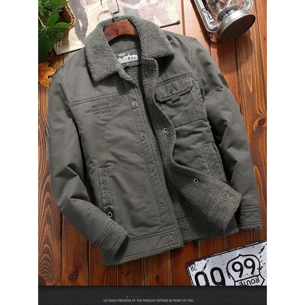 

2025 повседневная бархатная мужская зимняя куртка с хлопковой подкладкой, мужская свободная термокуртка большого размера, топ