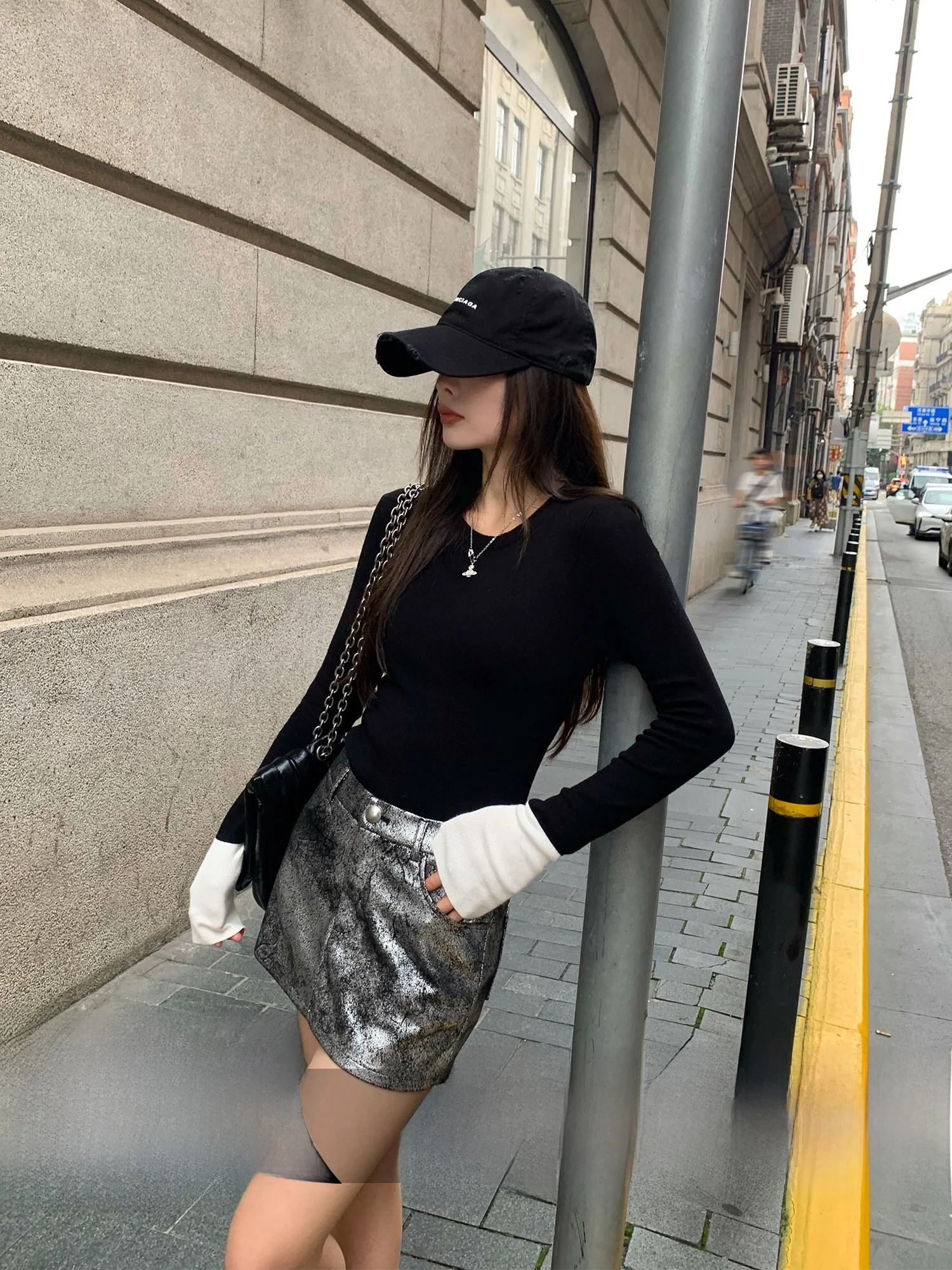 

Color Blo Long Sve вязаный свитер женский облегающий круглый базовый слой топ для поездок на работу осень-зима мода