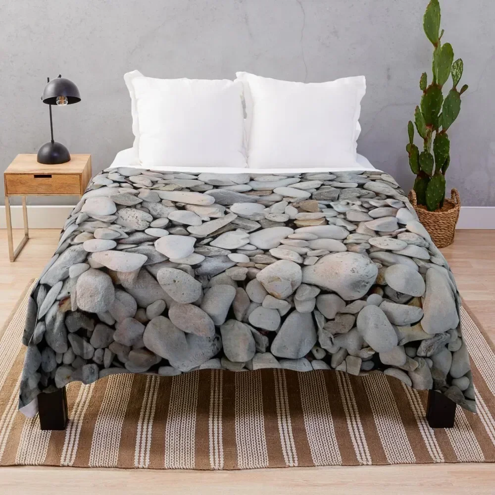 

Summer break Pebble beach , Original photography Summer is my season Throw Blanket Long Lasting Soft Plush Blanket for Daily Use