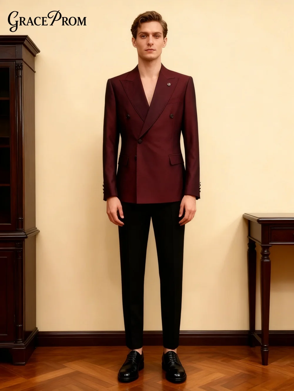 

Popular Men's Suit Set Fashionable Office Business 2 PCS For Men 2026 Elegant Slim Jacket Blazers Trousers Simple Suit