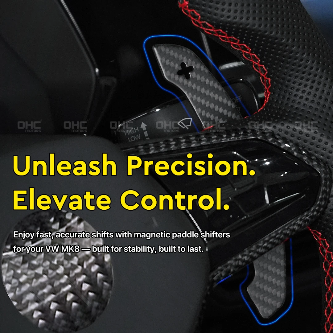 المغناطيسي ماتي ألياف الكربون مجداف المبدلات لشركة فولكس فاجن جولف 8 MK8 GTI R Line 2021 2022 2023 2024 2025 الرياضة مخصص استبدال أجزاء