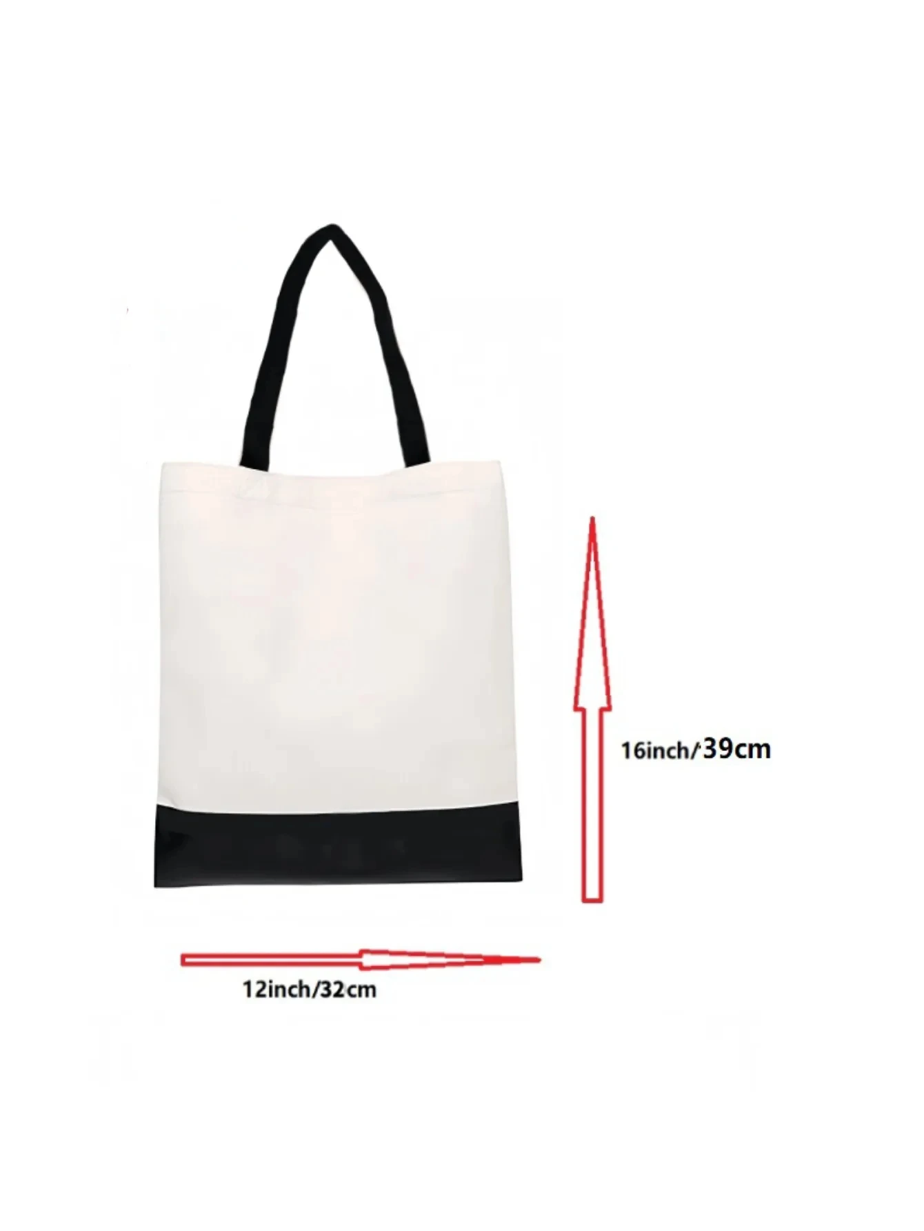 Sublimation Blank Shopping Bag Factory Propaganda Canvas Black Bottom Storage Bag For Printed Logo Cotton Tote Bag