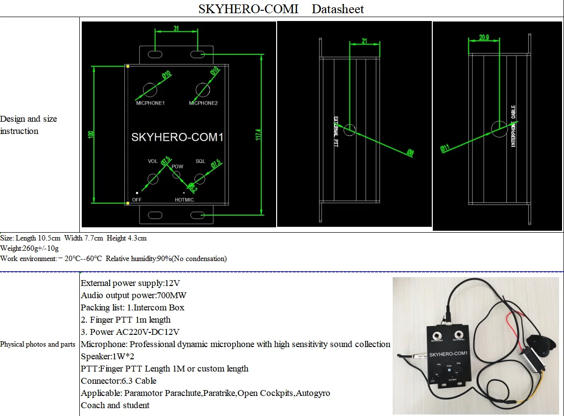 Custom Intercom and Helmet Set, 2 Headset, Intercom, Helmet Inner