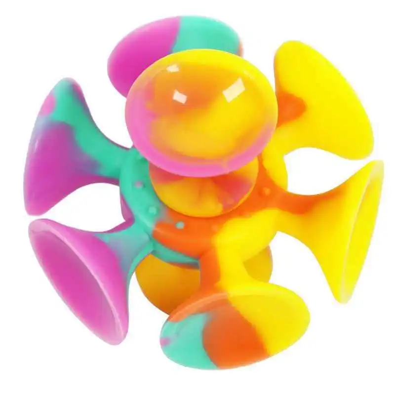 Unique Suction Cup Silicone Fidget Spinner Anxiety ADHD Stress Relief Toys Adults Kids Party Favors Stocking Stuffers Gifts