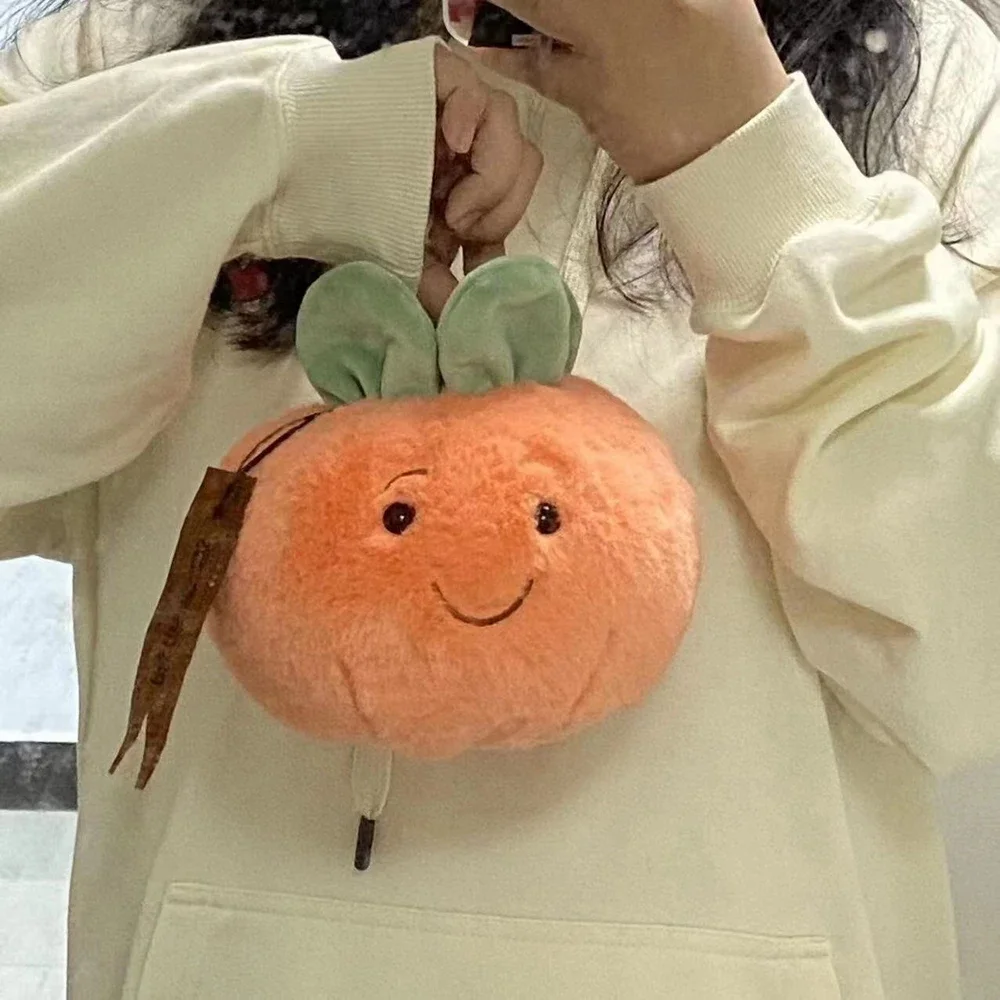 20cm Creative Persimmon Ruyi Plush Toy Round Pillow Large Persimmon Shape Doll Pillow Birthday Gift For Boys And Girls