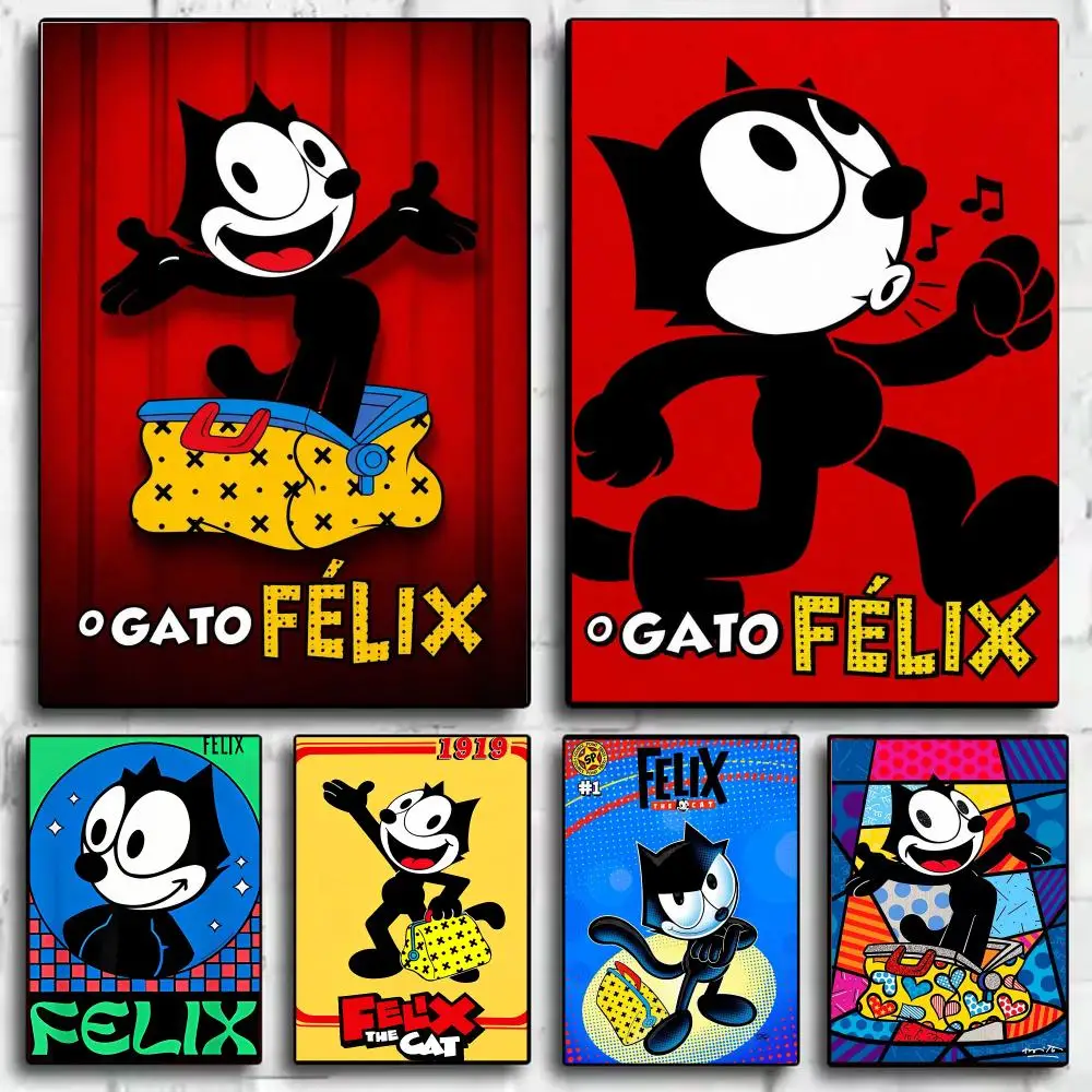 1PC Stars F-Felix The Cat Poster Modern Minimalist Wall Art Prints for Bedroom Living Room Aesthetic Contemporary Decor Gift