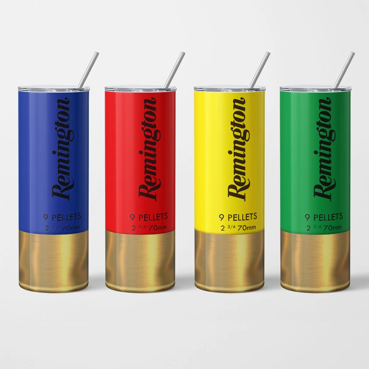 1PC 20oz Remington Shotgun Shell Design 304 Stainless Steel Tumbler - Novelty Cup with Lid and Straw, Sublimation Printed Water