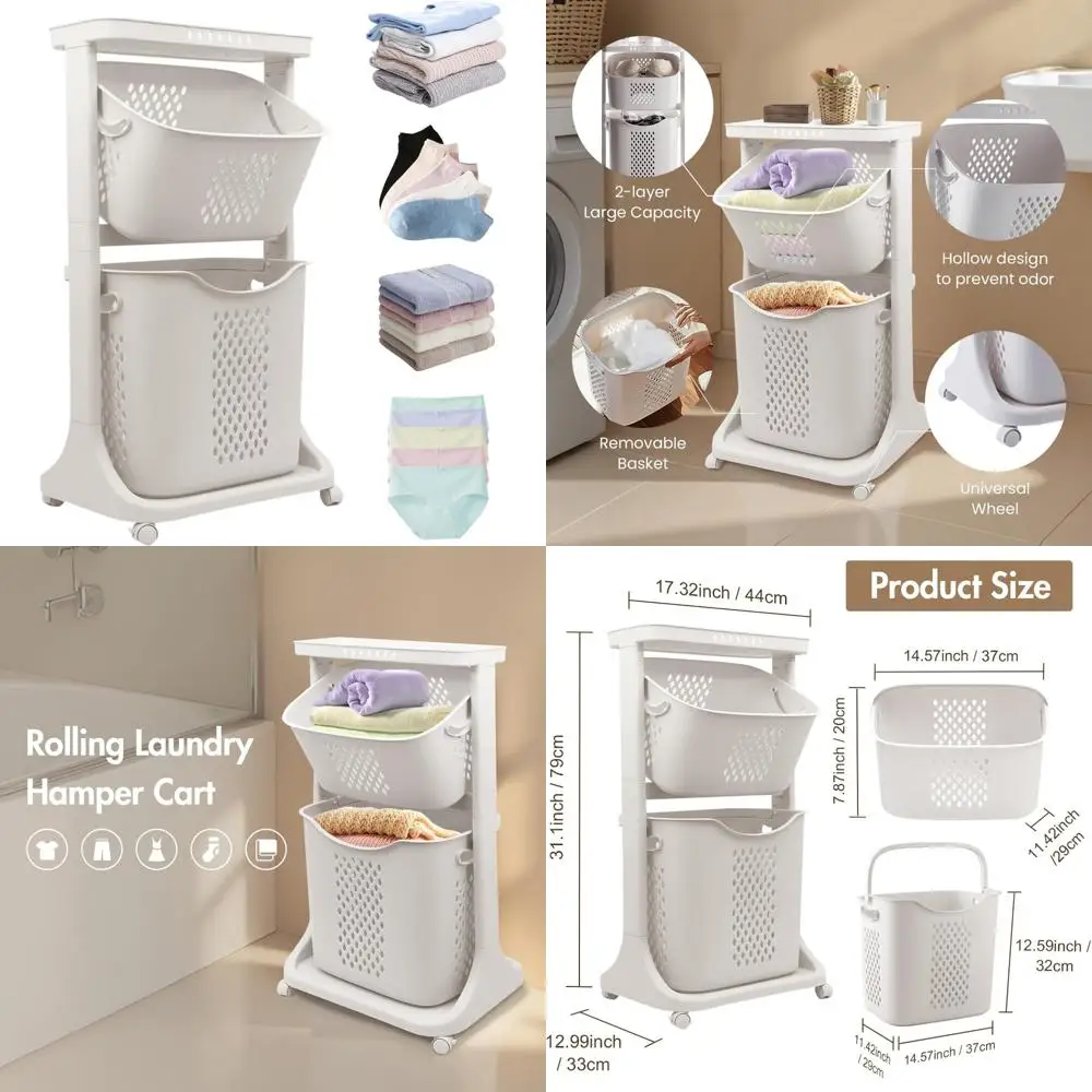organisateur-de-panier-a-linge-portable-a-double-niveau-avec-paniers-amovibles-en-blanc