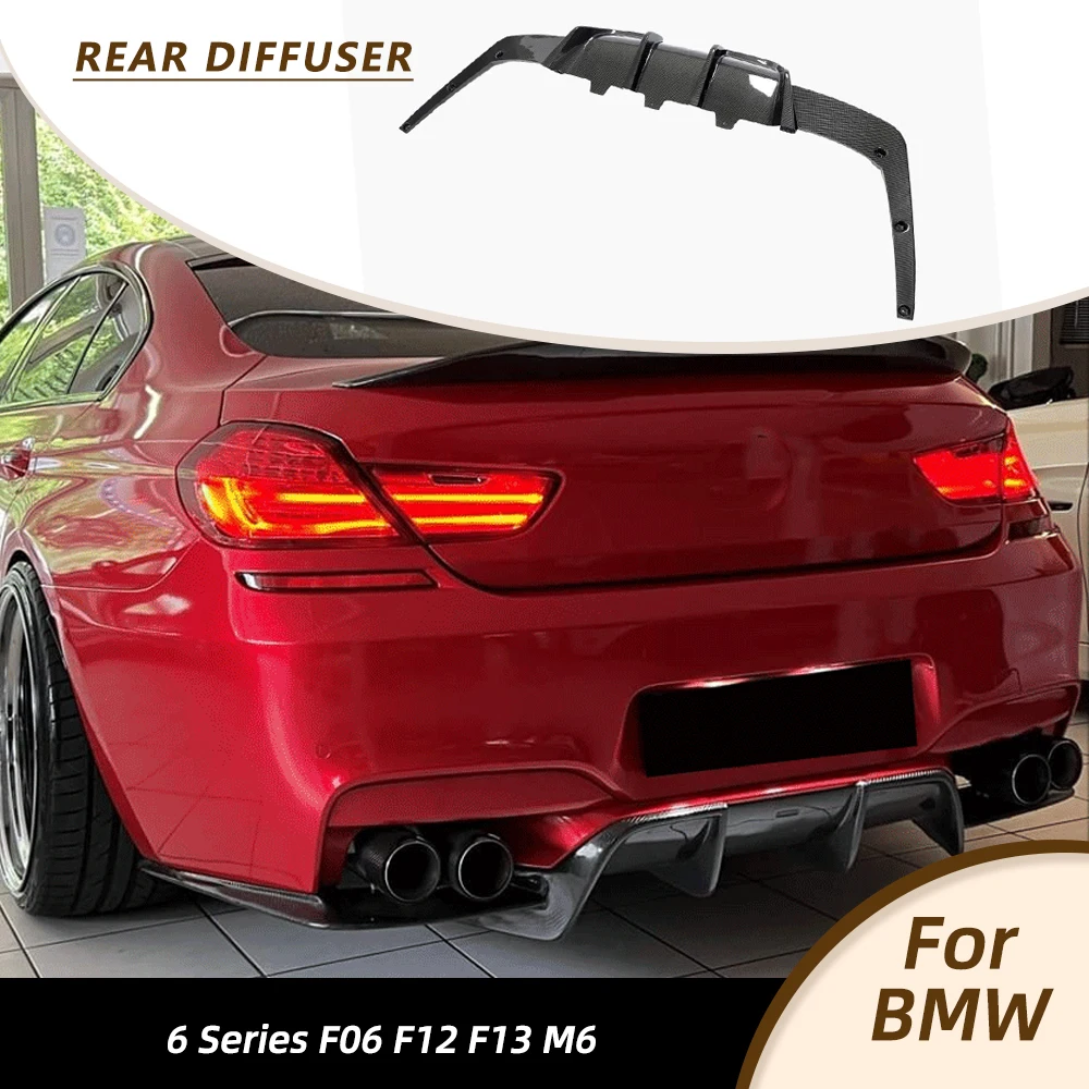 Auto-Heckdiffusor, kompatibel mit BMW 6er F06 F12 F13 M6 2013–2018, Heckstoßstange, Lippe, Racing, Spoiler, Body Kit, Kohlefaser/FRP