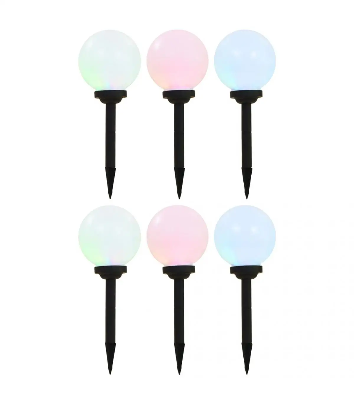 Outdoor lighting outdoor LED solar lamps 6 PCs spherical 20 cm RGB