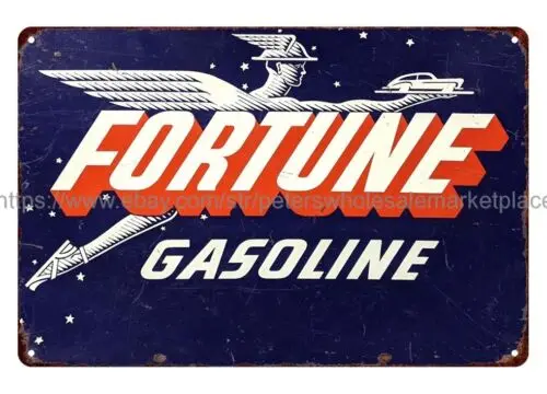 GAS PUMP FORTUNE GASOLINE metal tin sign  wall hangings