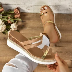 Women Wedge Slippers 2024 New Summer Platform Sandals Outdoor Beach Casual Shoes for Women Durable Luxury Slides Women