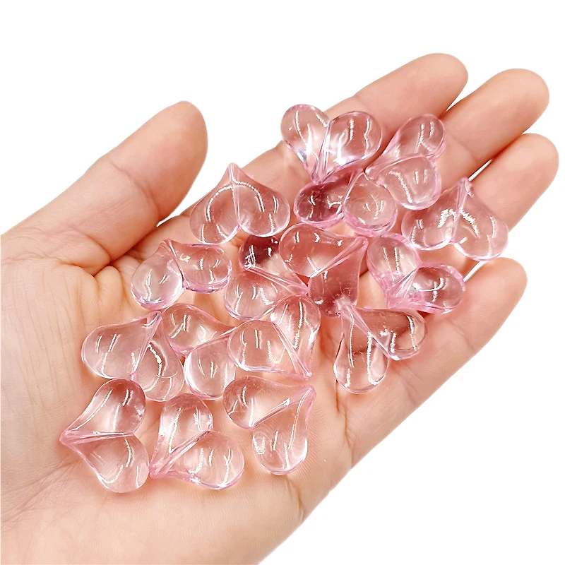 10Pcs 17 * 22mm Acrylic Transparent Heart Beads Jelly Colored DIY Cute Earrings Necklace Bracelet Craft Jewelry Keychain