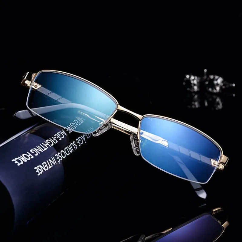 Pure titanium intelligent zoom anti-blue reading glasses men's far and near dual-purpose German automatic adjustm