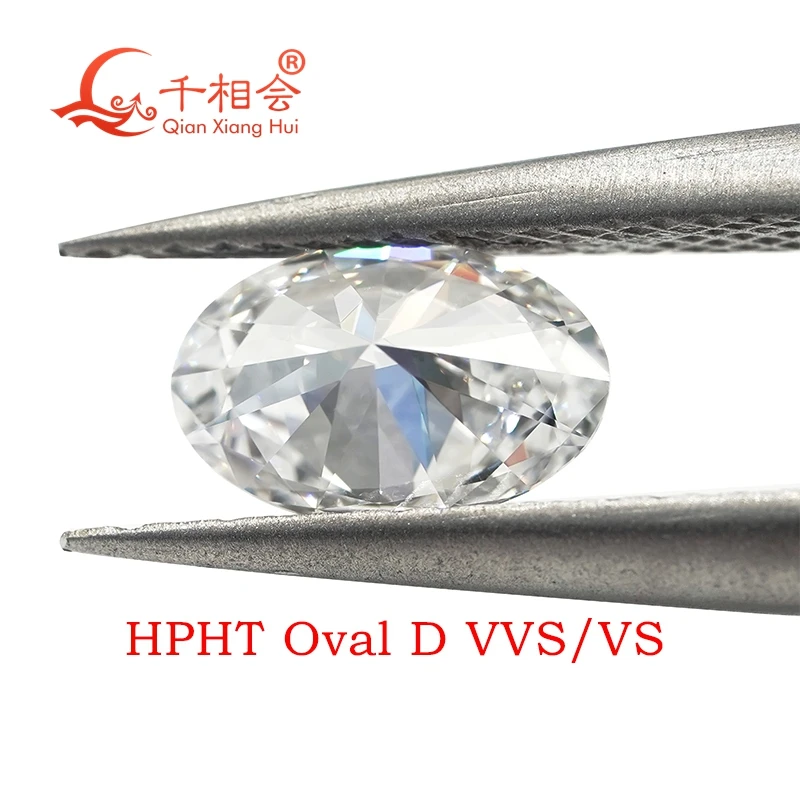 Diament laboratoryjny HPHT, szlif owalny, 0,8 ct-1,5 ct, barwa D-F, czystość VVS-VS, certyfikat GEMID, do projektowania biżuterii.