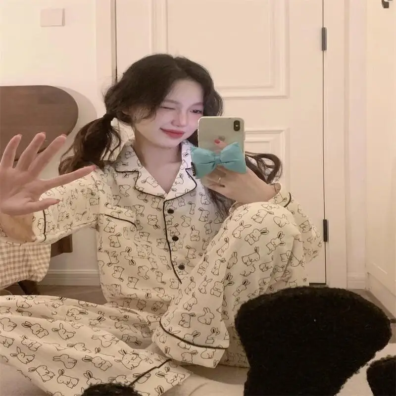 Set pigiama sexy Studente Cartoon Casual 2 pezzi Abbigliamento donna Configurazione Pantaloni da donna Abiti Co Ords Set Promozione Tuta Pantalone