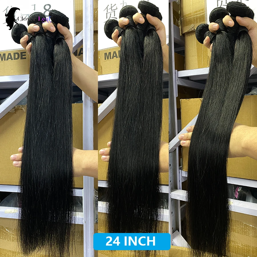 5X5 Lace Closure With 30 40 Inch Human Hair Bundles With Straight Brazilian Weave 3 Bundles With Closure Remy Hair