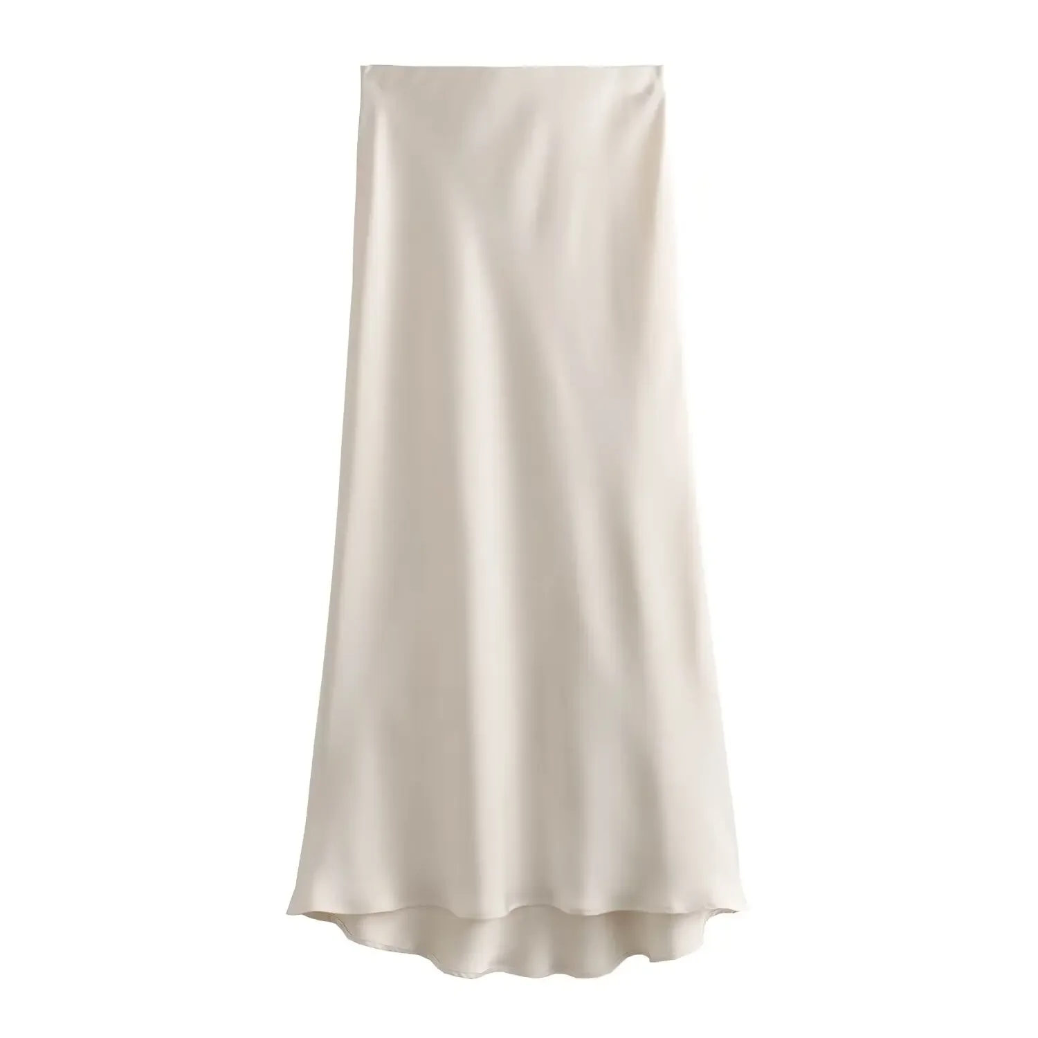 Willshela 2024 Zwart Satijnen Rok Vrouw Hoge Taille Elegante Lange Rokken Voor Vrouwen Mode Zomer Midi Rok Kantoor Vrouwen rokken