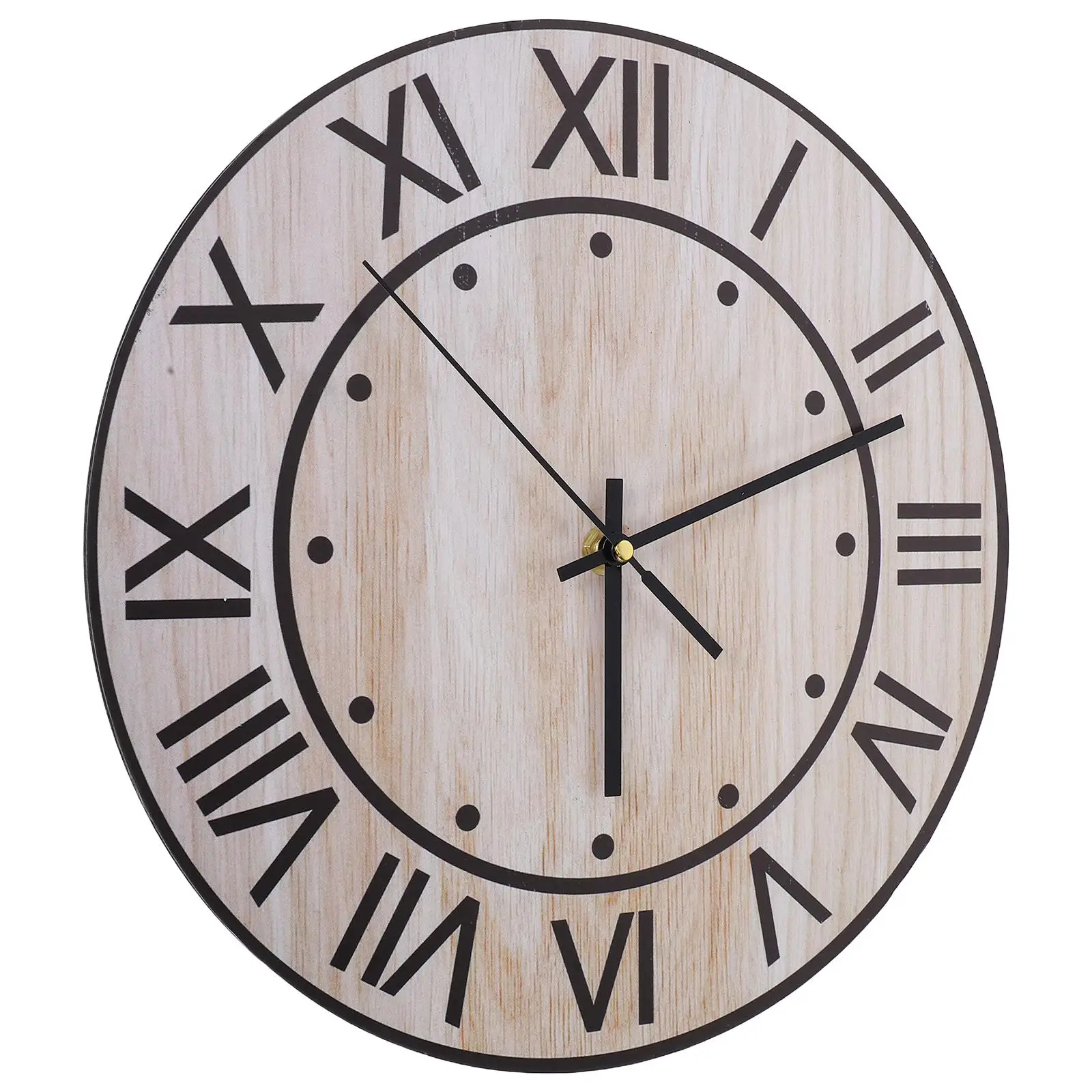 

Wall Clock Vintage Kitchen Round Rustic Wooden Silent Farmhouse Decor High Precision Durable Build