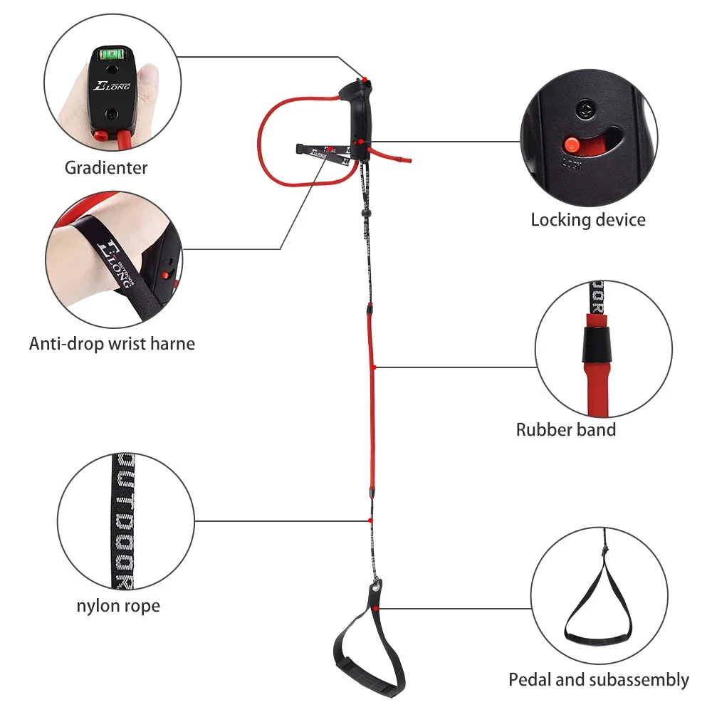 1Pcs Recurve Bow Training Device with High Quality Rubber Band & Composite and Elastic Pedal for Skill Practice