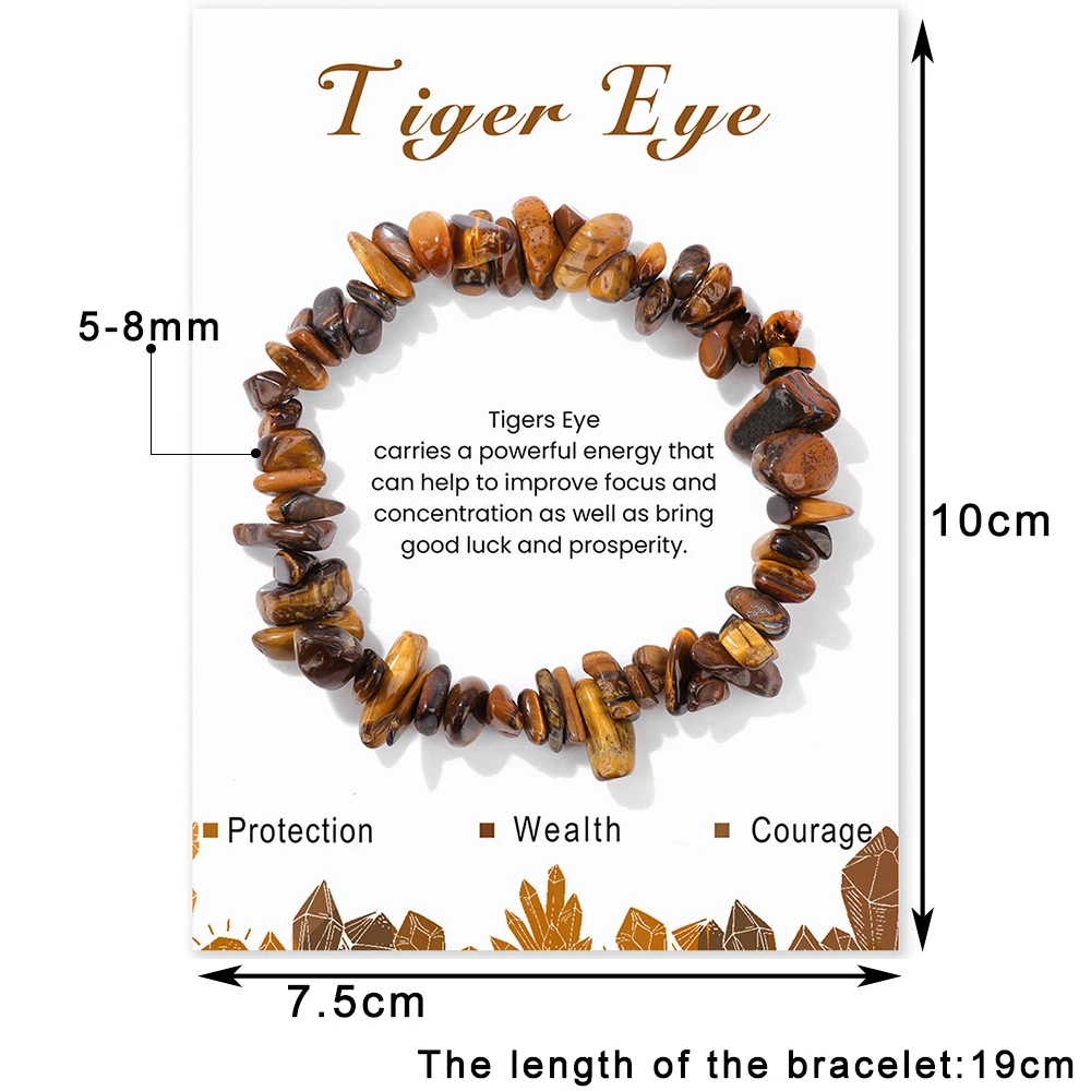 Irregular Chip Gravel Stone Bracelet With Card Fashion Natural Agates Carnelian Amazonite Gem Stone Stretch Bangle Jewelry Gift