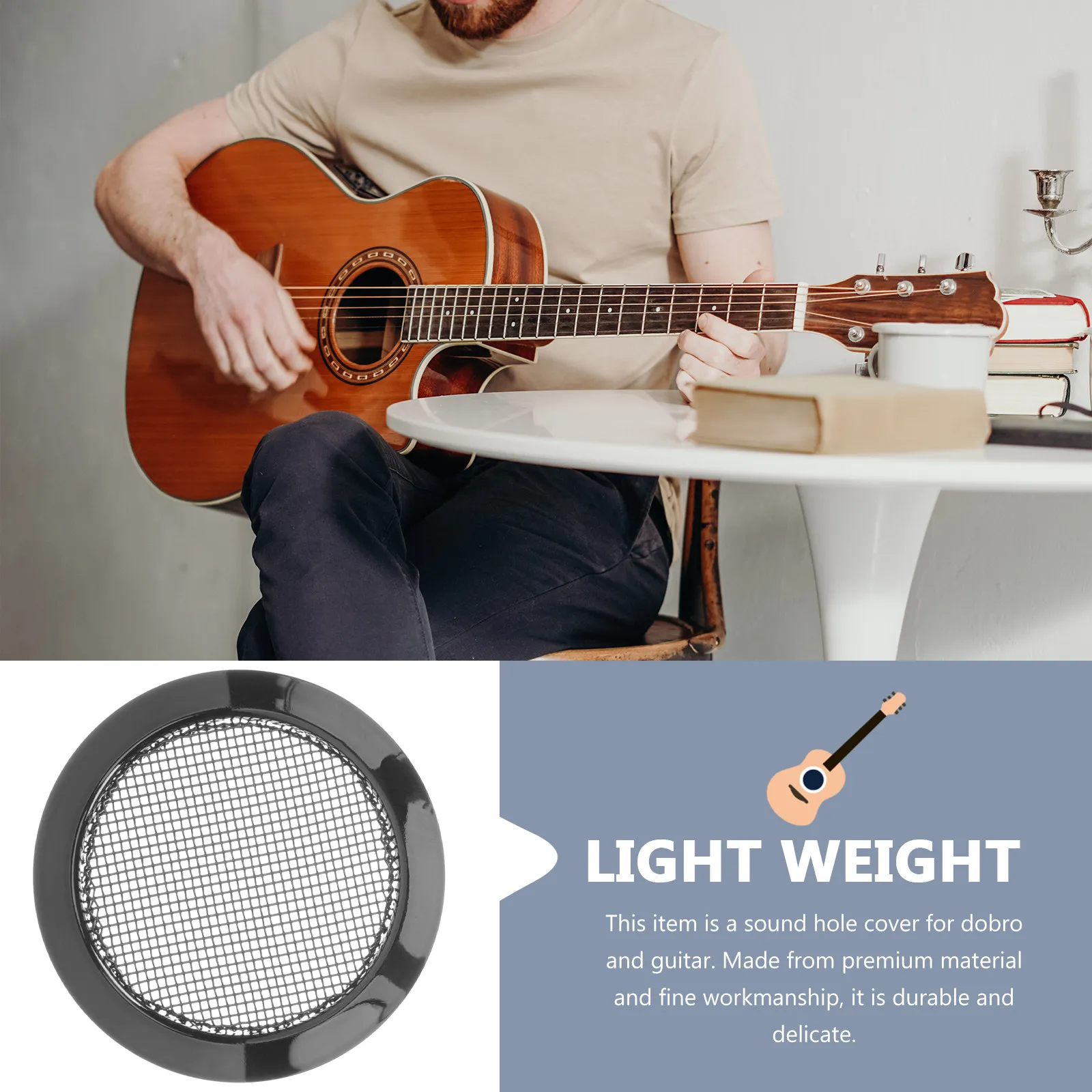 

2Pcs Premium Metal Dobro Sound Hole Cover Grille Mesh Guitar Soundhole Screen for Resonator Guitar Acoustic Feedback Reduction