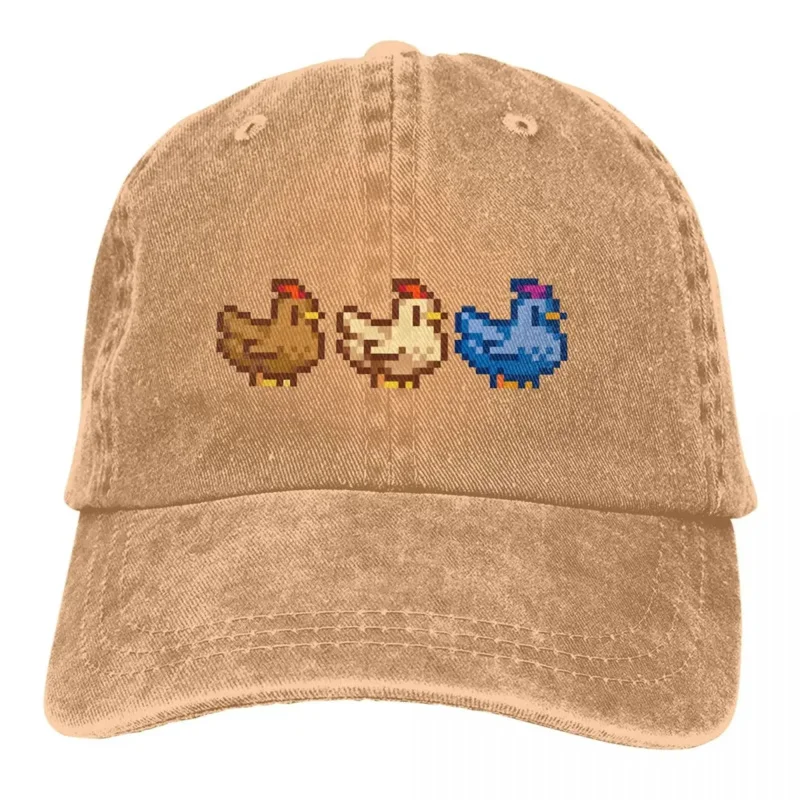 

3 Chickens Baseball Cap Men Hats Women Visor Protection Snapback Stardew Valley Game Abigail Sebastian Caps