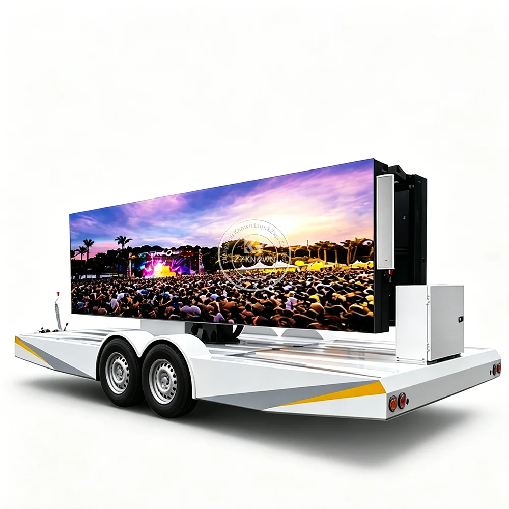 Mobile Solar LED Billboard Advertising Trailer Outdoor Digital Display Screen Truck With Remote Control For Event Marketing
