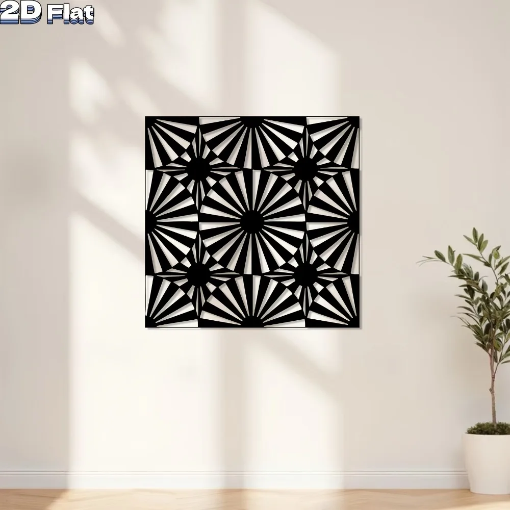 CIFBUY Metal Wall Art Sunburst Iron Sculpture Rust Resistant Dynamic Panels Modern Radiating Decor for Living Room Garden