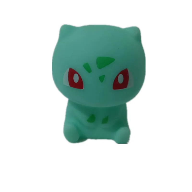 6pcs Pokemon Model Doll Toy Anime Pikachu Bulbasaur Charmander Squirrel Eevee Snorlax Cartoon Character Vocal Bathroom Toy