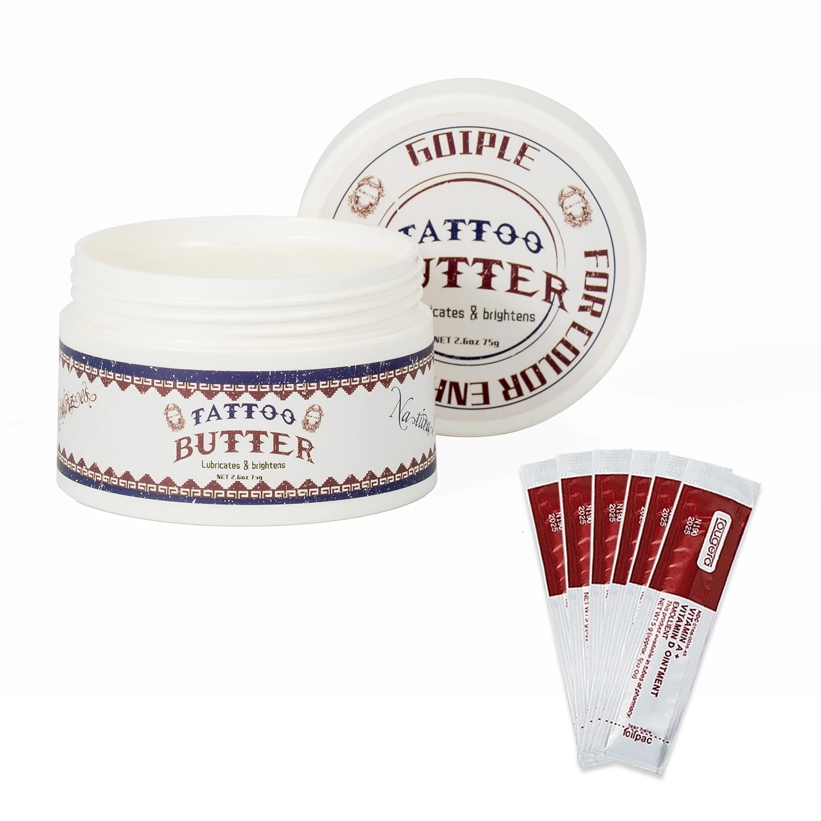 GOIPLE Tattoo Butter for Color Brightening, Moisturizing Aftercare Balm for Fresh and Old Tattoos, 75 g