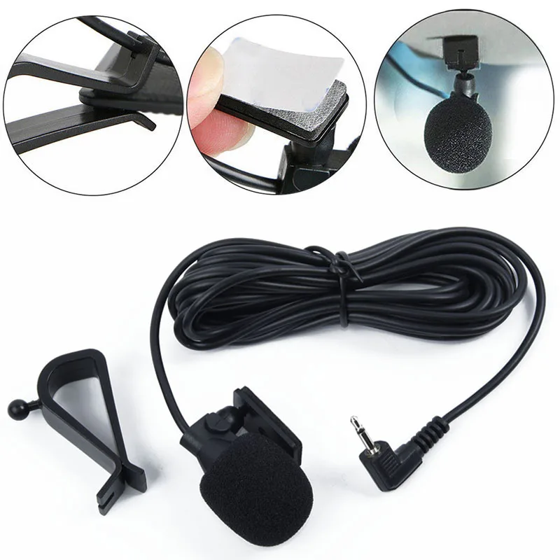 3 Meters 2.5mm External Microphone For Car Pioneer 1x Microphone  1x Bracket  1x Windproof Foam Cover Pioneer CD-VM1 1.0V-10V.DC