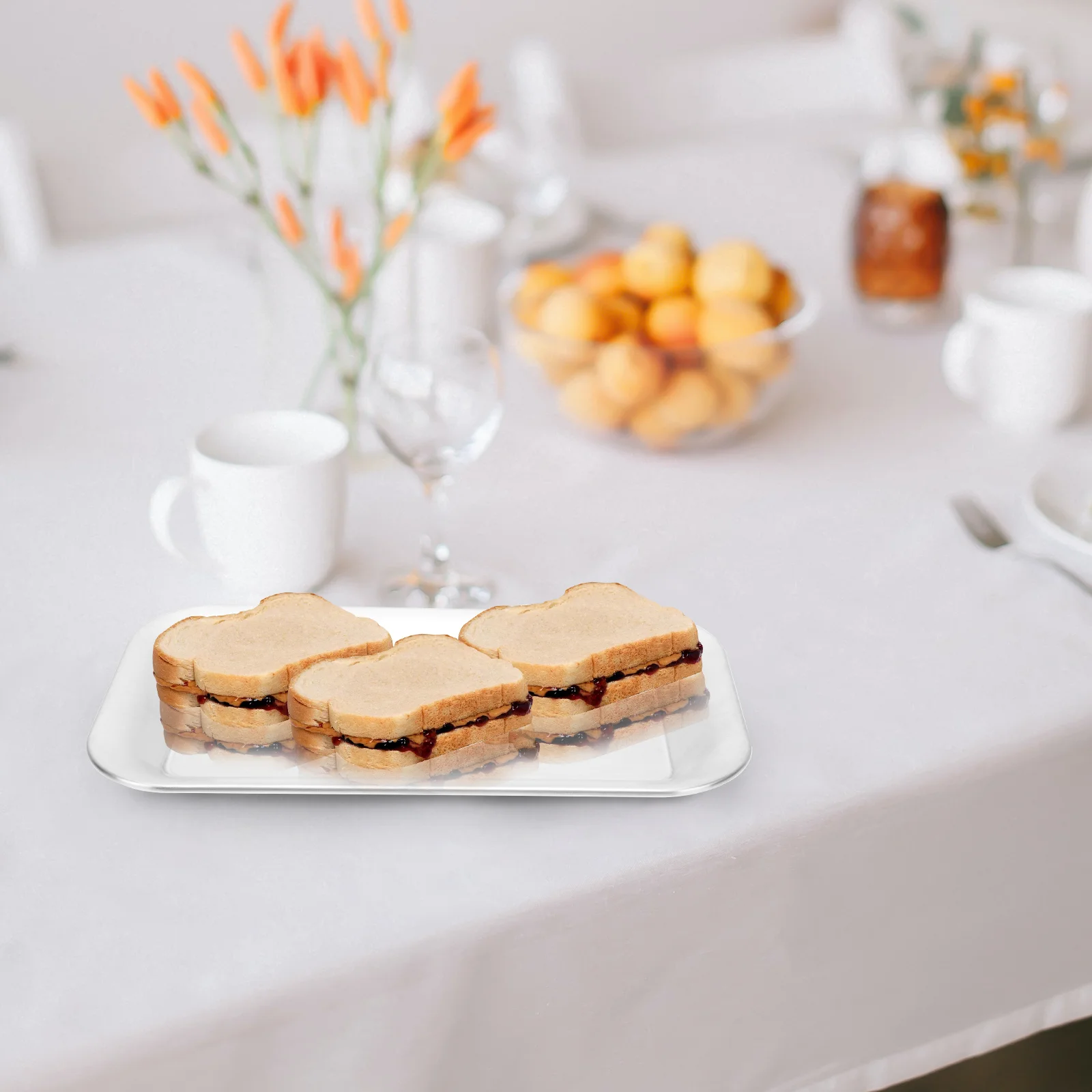 Serving Tray Food Bowl Decorate Waterproof Metal Home Tea Cup Practical Fruit Stainless Steel Bread Hotel