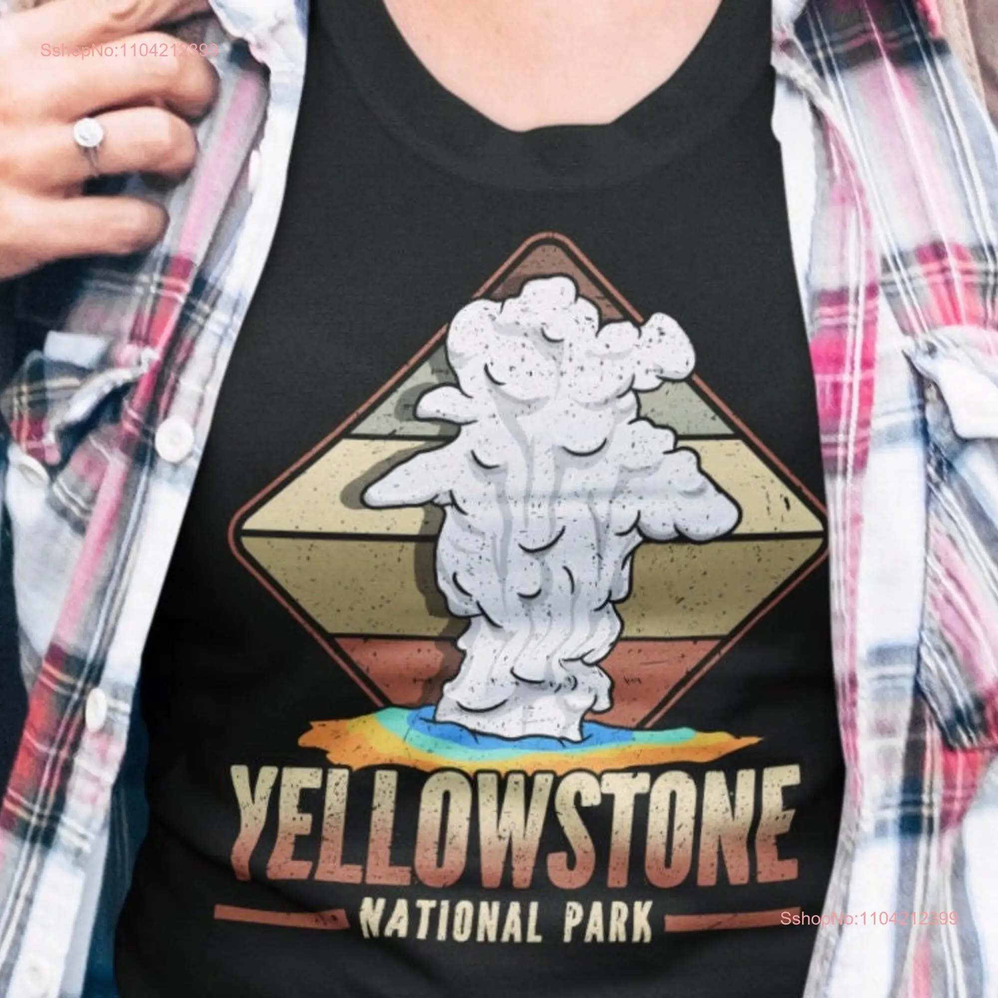 Yellowstone National Park T shirt Wyoming Vintage Tops for Camping and Hiking long or short sleeves