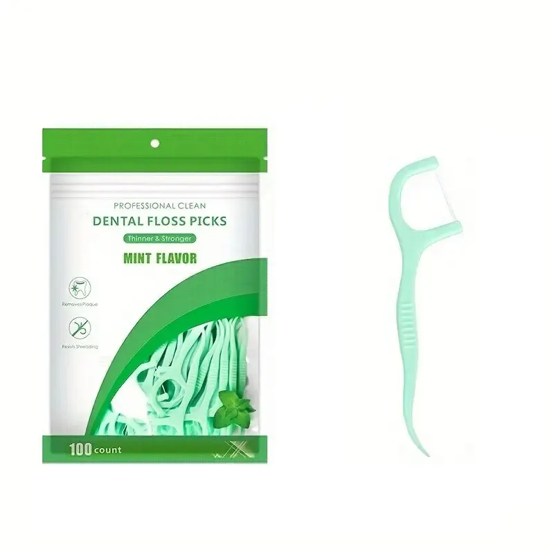 100 Count Dental Flossers Mint Gentle Clean Soft Floss With Superior Strength Cleaning Between Teeth Dental Floss Picks