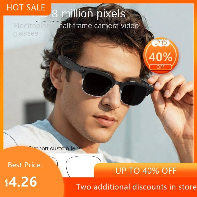 

Умные очки Echowear с 8-мегапиксельной камерой, двойным микрофоном, шумоподавлением, высококачественным звуком и интеллектуальным управлением AI, Bluetooth