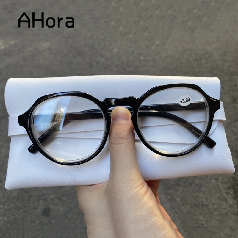 

Ahora Classic Black Reading Glasses Frame Polygon Presbyopia Eyeglasses Hyperopia For Women&Men +3.0+4.0