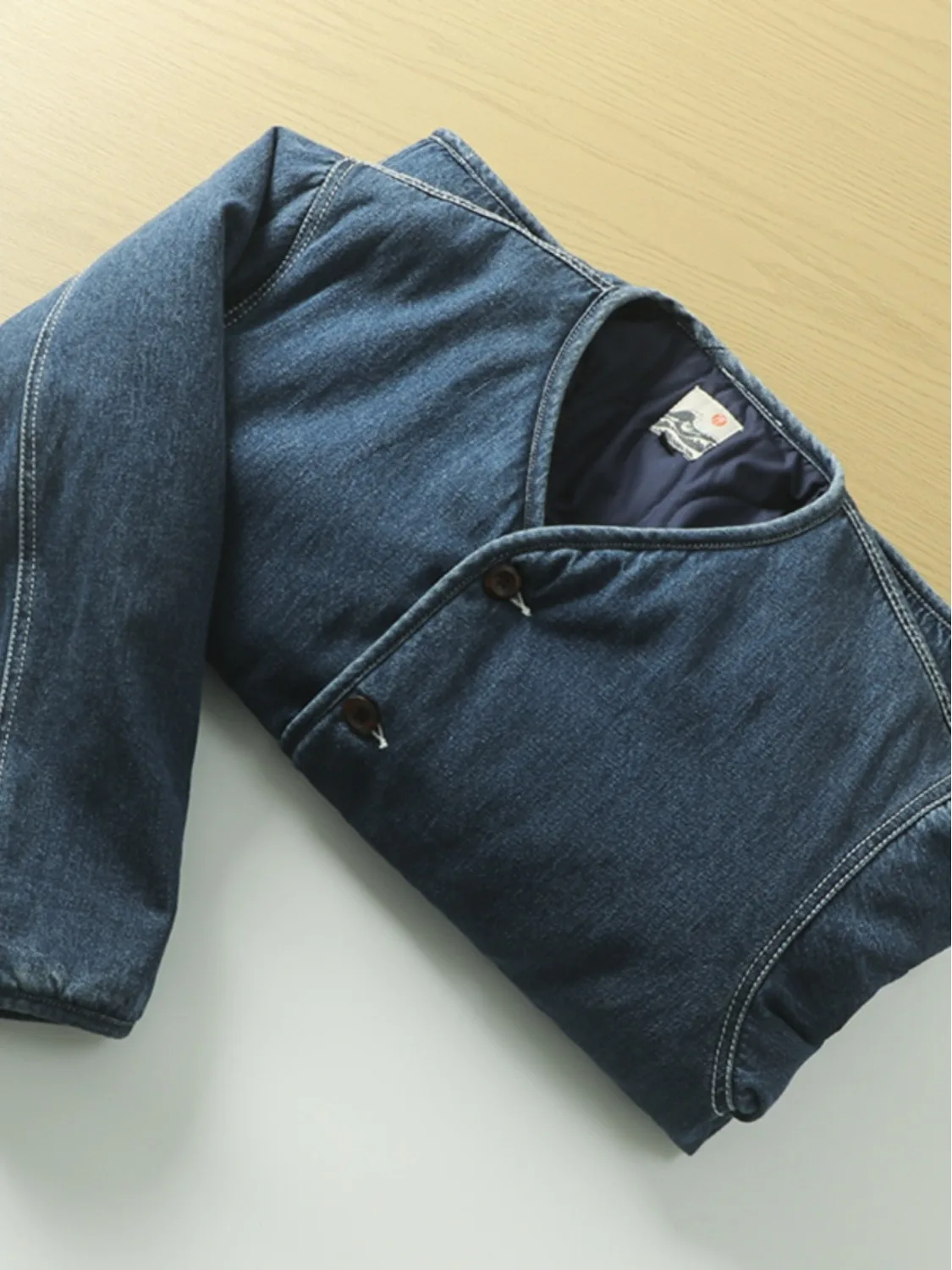 

Casual Loose Fit Men's Cotton Jaet Autumn Winter New Sle Japanese Simple Design No Collar Trendy Brand Cotton Outerwear