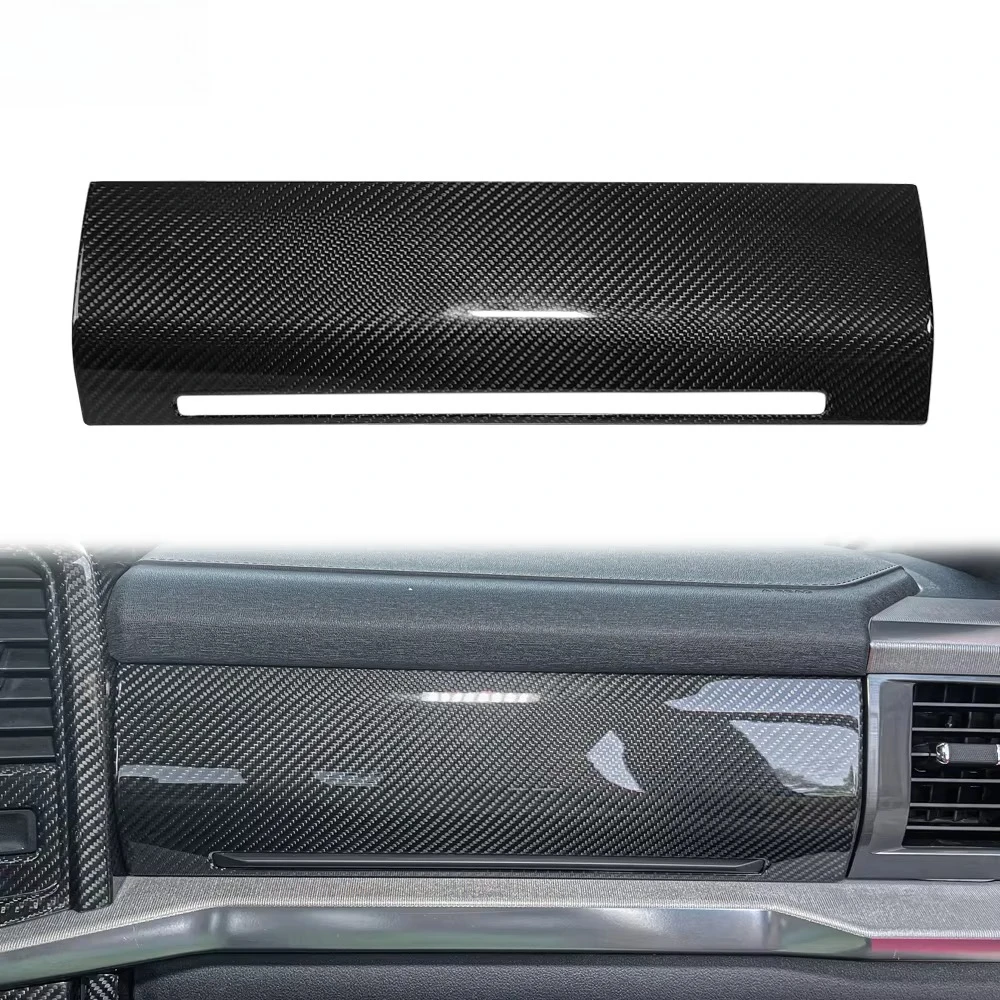 

Сухое углеродное волокно, салон автомобиля, пассажирская боковая панель для хранения, накладка на панель для Ford F150 2021up