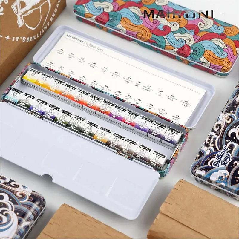 Mairtini Solid Watercolor Paint Set 24 Colors Professional Water Color Pigment For Painting Art Supplies