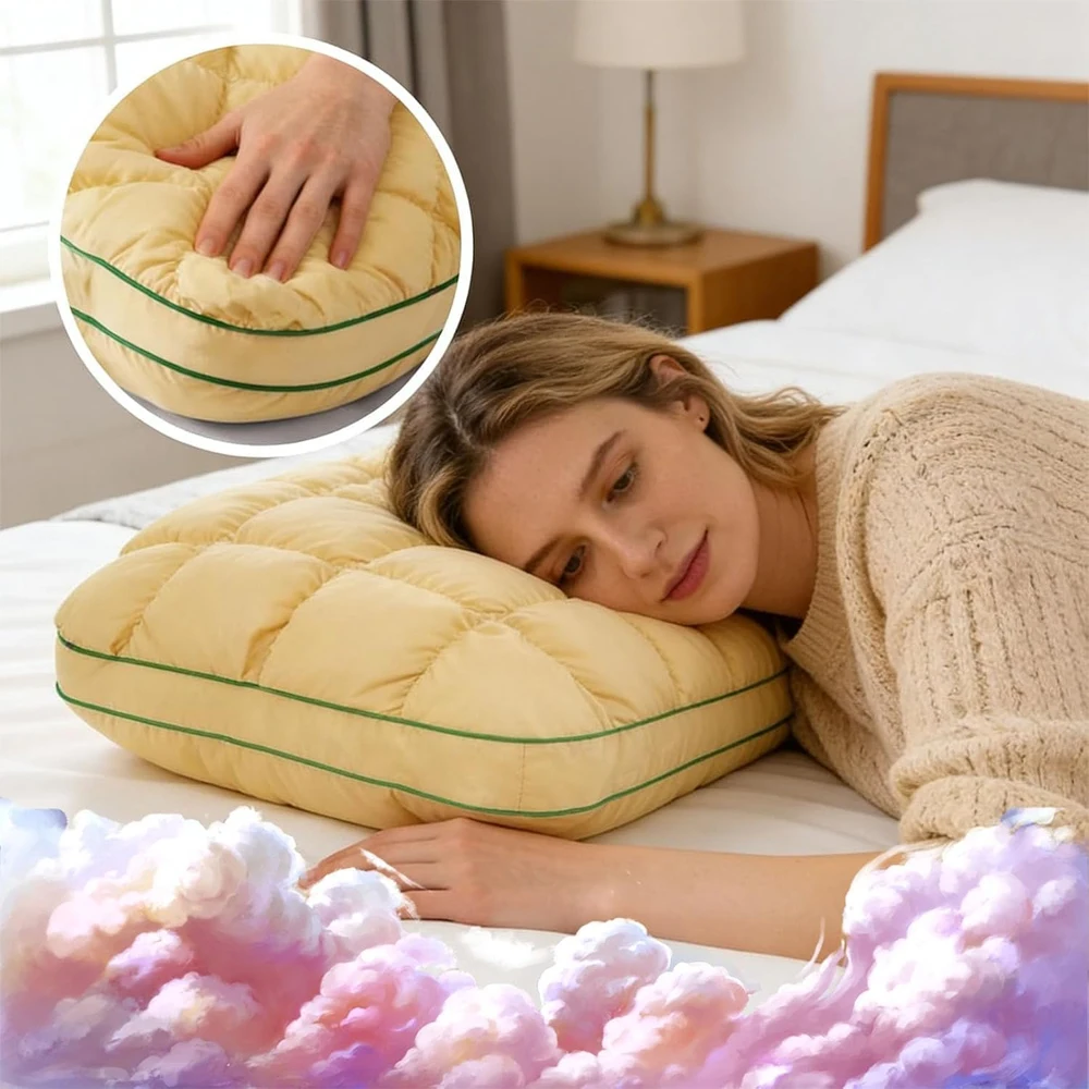 1Pcs Ultra-Soft Plush-Fill Rest Pillow, Resilient Fluffy Core Keeps Shape Overnight, Great for Back & Combo Sleepers