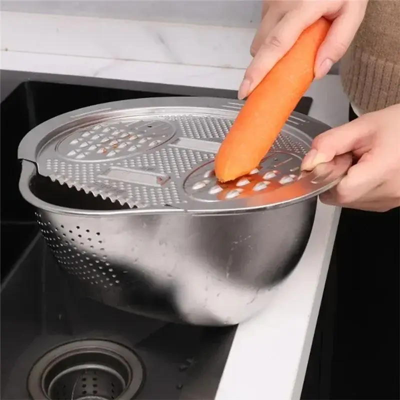 ABKW-Multifunctional Kitchen Tool Drain Basin With Grater Rice Washing Basin Vegetable Washing Basin Fruit Drain Basin