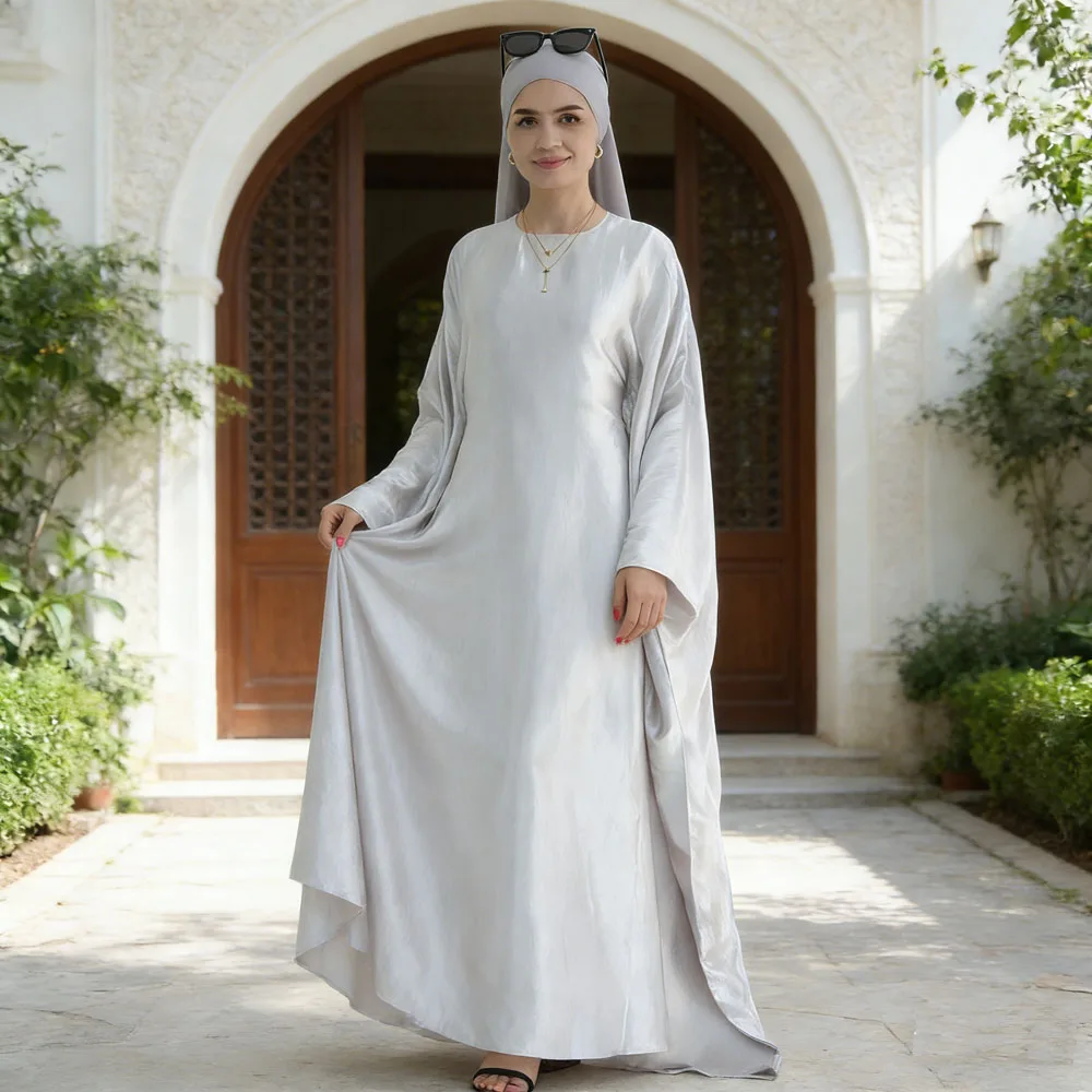 

New Ramadan Abaya Islamic Clothing Muslim Batwing Sleeve Maxi Dress Scarf Kebaya For Women Kaftan Robe Musulmane Femme Vestidos
