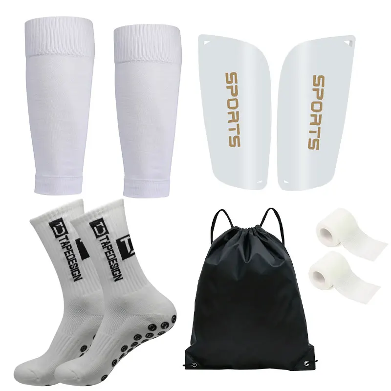 5 Piece Set Drawstring Bag Men Women New Leg Guard Outdoor Soccer Socks Leg Cover Anti-slip Grip Football Sports Socks Bandages