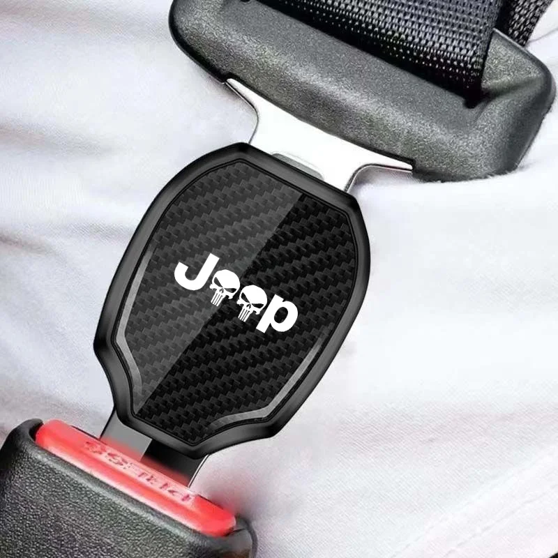 Car Seat Belt Clip Carbon Extender Lock Buckle Plug Car Accessories interior For Jeep CHEROKEE LIBERTY COMPASS PATRIOT Wrangler