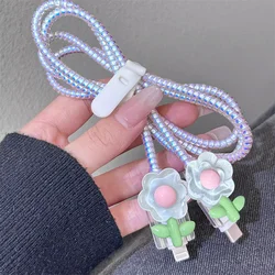 Korea Cute 3D Bear Flower Charger Protector Cover Charger Line Protectors Organizer Winder Animal Protector Cover Accessories
