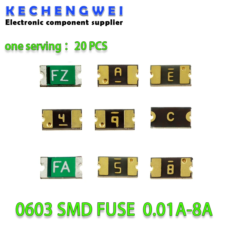 

0603 Fast Blow fuses 63V 32V FS0.25A 0.375A 0.5A 0.75A 1A 1.25A 1.5A 2A 2.5A 3A 3.5A 4A 5A 6A 7A 8A