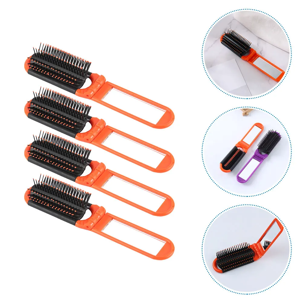 

4pcs Portable Folding Hair Combs Set For Women Men Foldable Travel Comb Skin-Friendly Massage Hairbrush Styling Comb Pocket