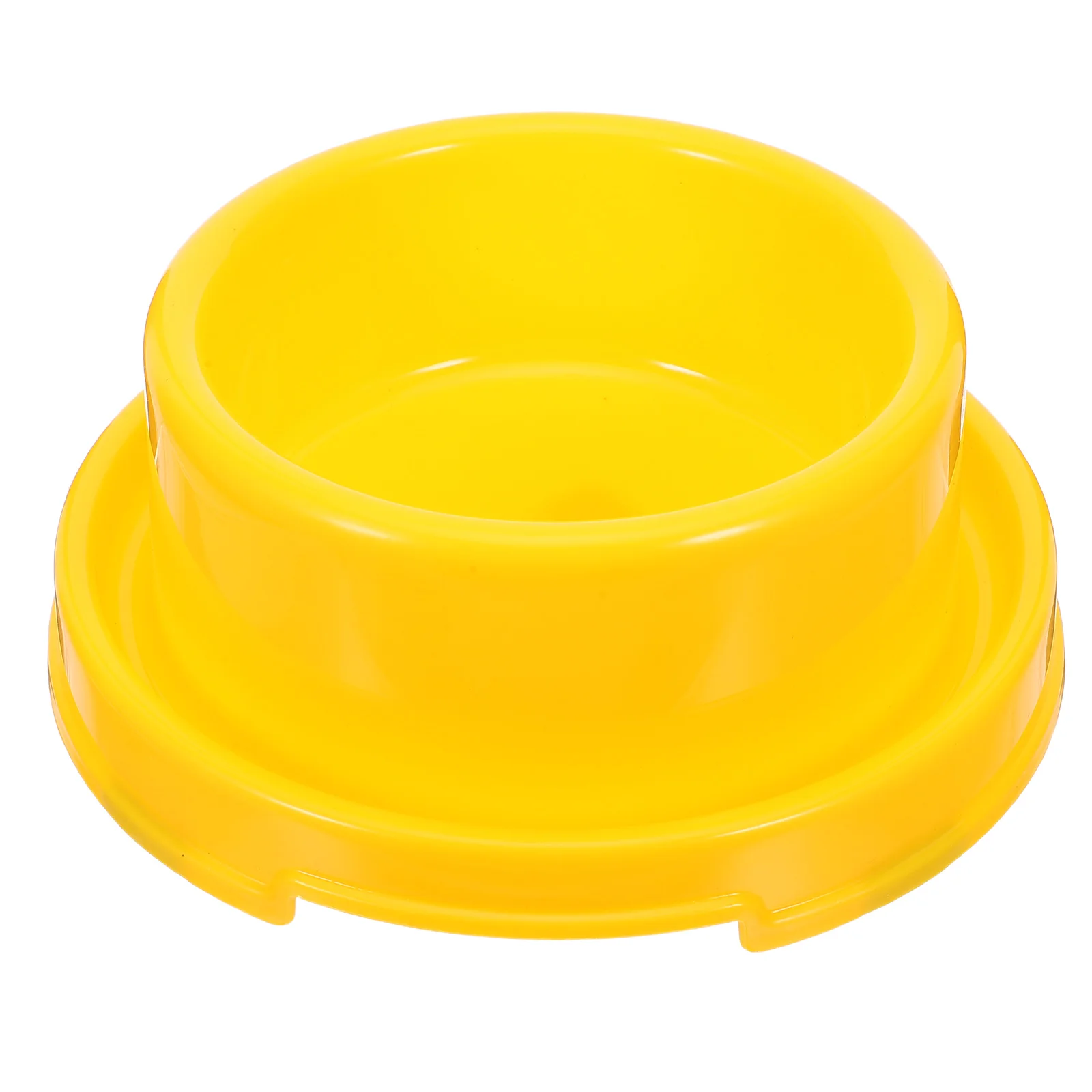 

Anti-Ant Pet Food Bowl Yellow Thick Plastic Dog Feeding Dish For Small Puppies Kittens Cats Teacup Pets High Wear