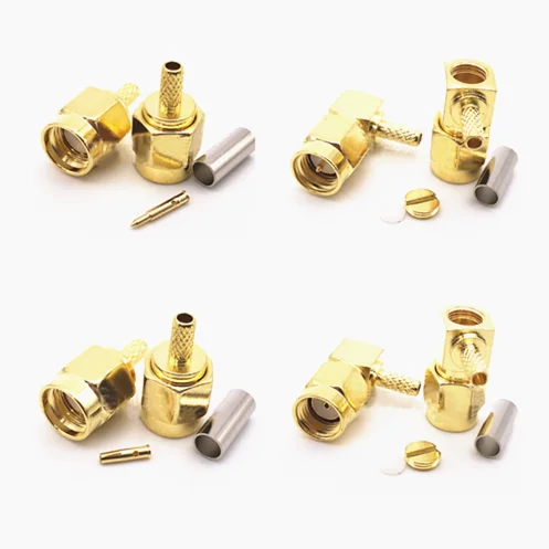 

10pcs/lot Connector RP -SMA /SMA Male plug Crimp For RG174 RG316 LMR100 Cable 50ohm RF Coaxial Adapters